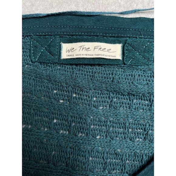 Free people Thein's Hacci Sweater Green Loose Knit Dolman Sleeve We The Free - Picture 9 of 10